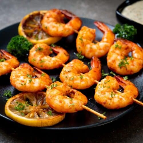 Shrimp skewers in oven