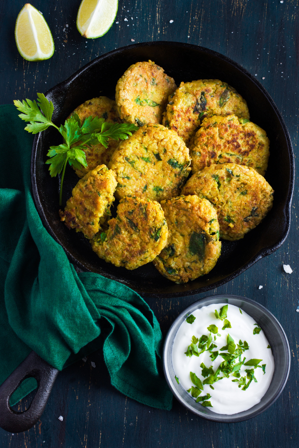 Chickpeas and Spinach Fritters