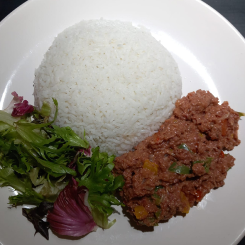 Old fashioned bully beef and rice