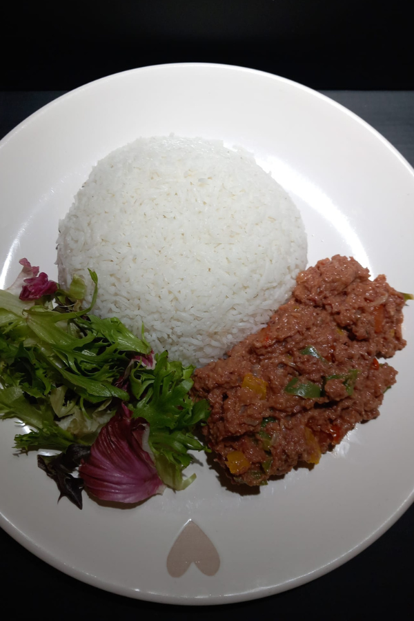Old fashioned bully beef and rice